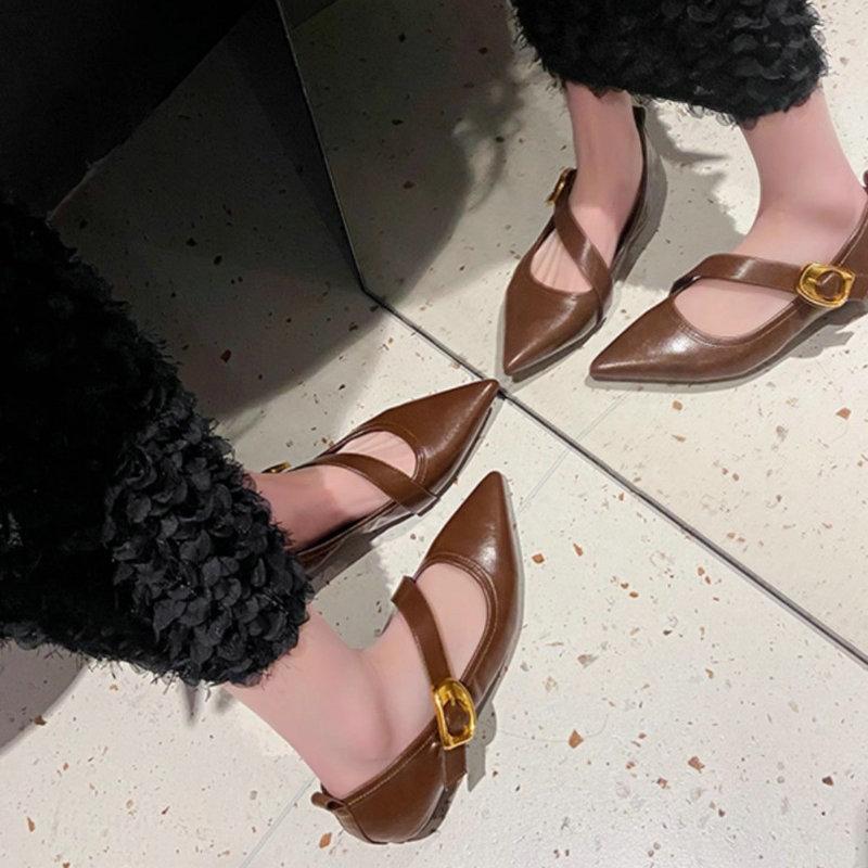 Fashion Flat Shoes for Women Spring Autumn 2025 New Red Pointed Toe French Flat Bottomed Plus Size Women's Shoes 42 43 Ladies Shoes