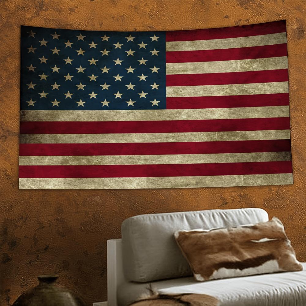 Retro Vintage American Flag Tapestry Living Room Decoration Independence Day Party Patriotic Room Decoration