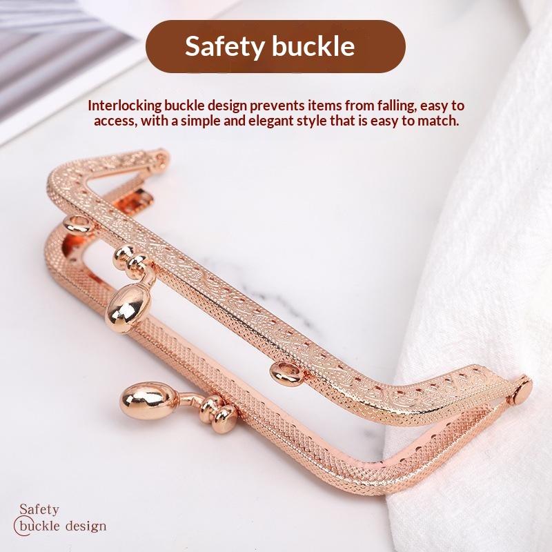 1 Stück 8,5-20 cm Metall Gold Geprägter Taschengriff Geldbörsenrahmen Kussverschluss für Damen-Handtasche Geldbörse DIY Handgefertigte Taschen Zubehör