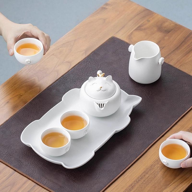 Waterproof leather tea party high-end tea set tablecloth tea tray mat zen new Chinese table flag tea ceremony spare parts