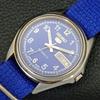 Gebrauchte Vintage Seiko 5 Automatik 7S26A Japan Herrenuhr mit blauem Zifferblatt a433235-2