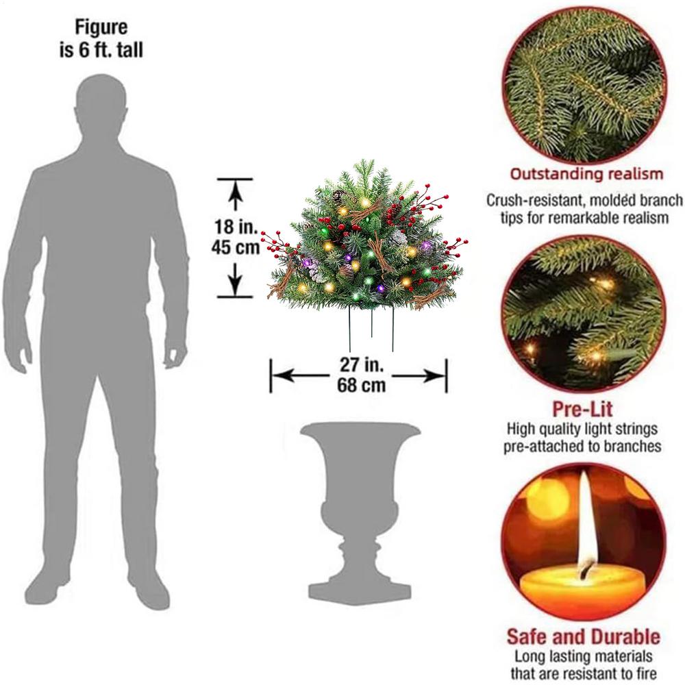 

2025 Рождественский Наполнитель для Кашпо Искусственный Наполнитель для Кашпо Рождественской Елки с Треногой-Колышком Гриб Наземный Набор Рождественской Елки As show