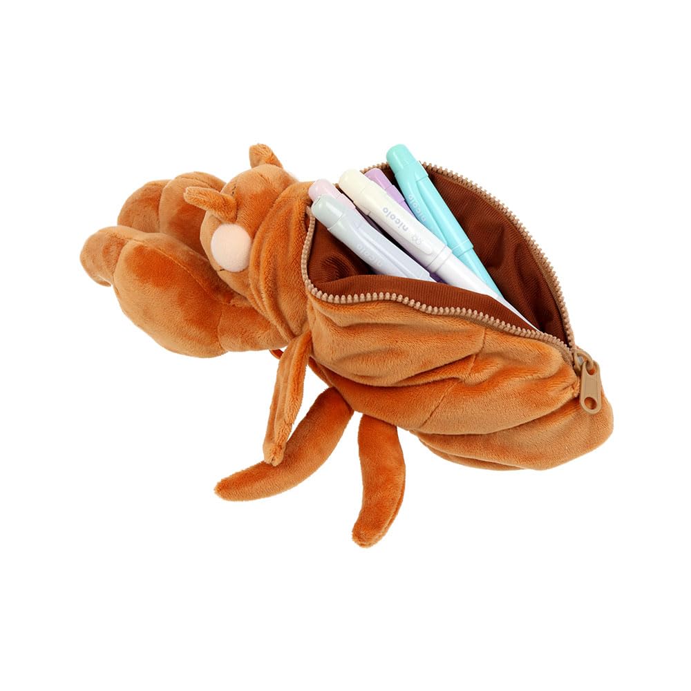 Stationery Pencil Plush Cicada S1430068 Sun-Star Case, Shell, Brown,