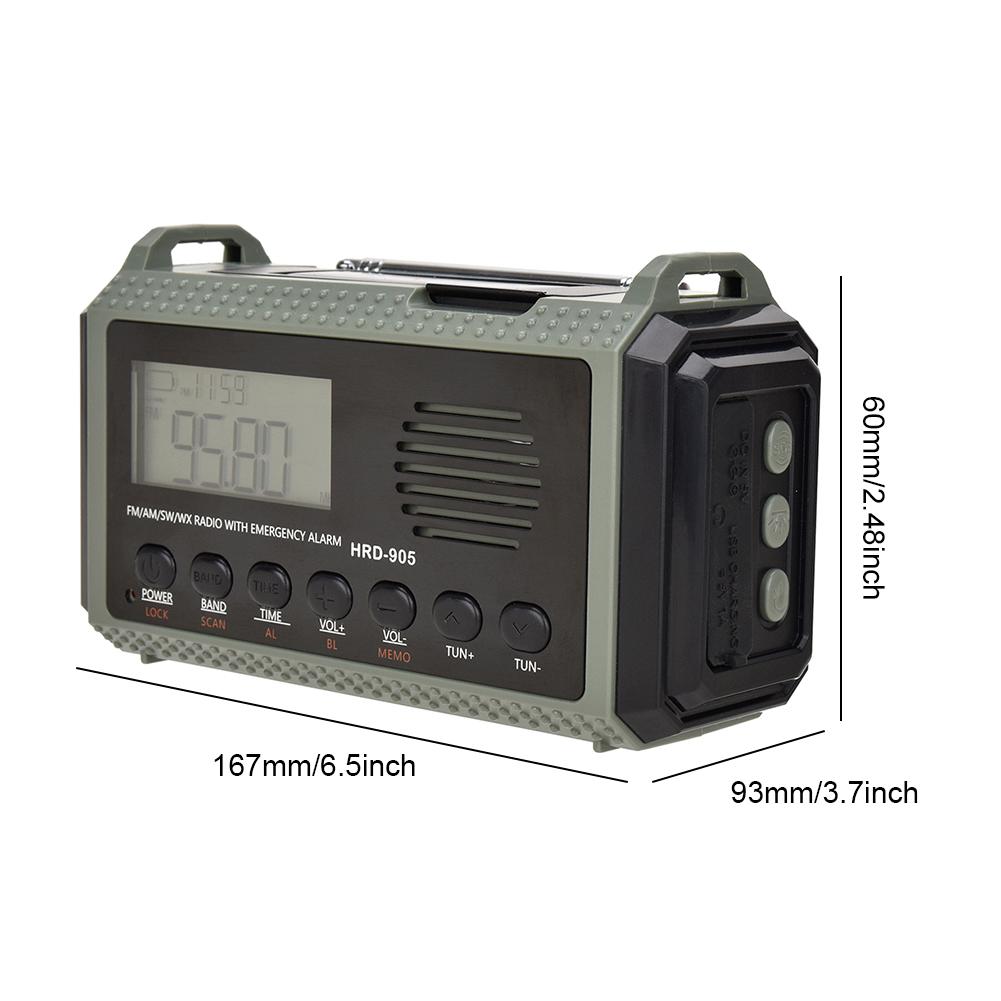 Emergency Radio Solar Hand Crank AM FM SW NOAA Weather Radio 10000MAh Portable SOS Alarm Power Bank Charge for Outdoor Survival