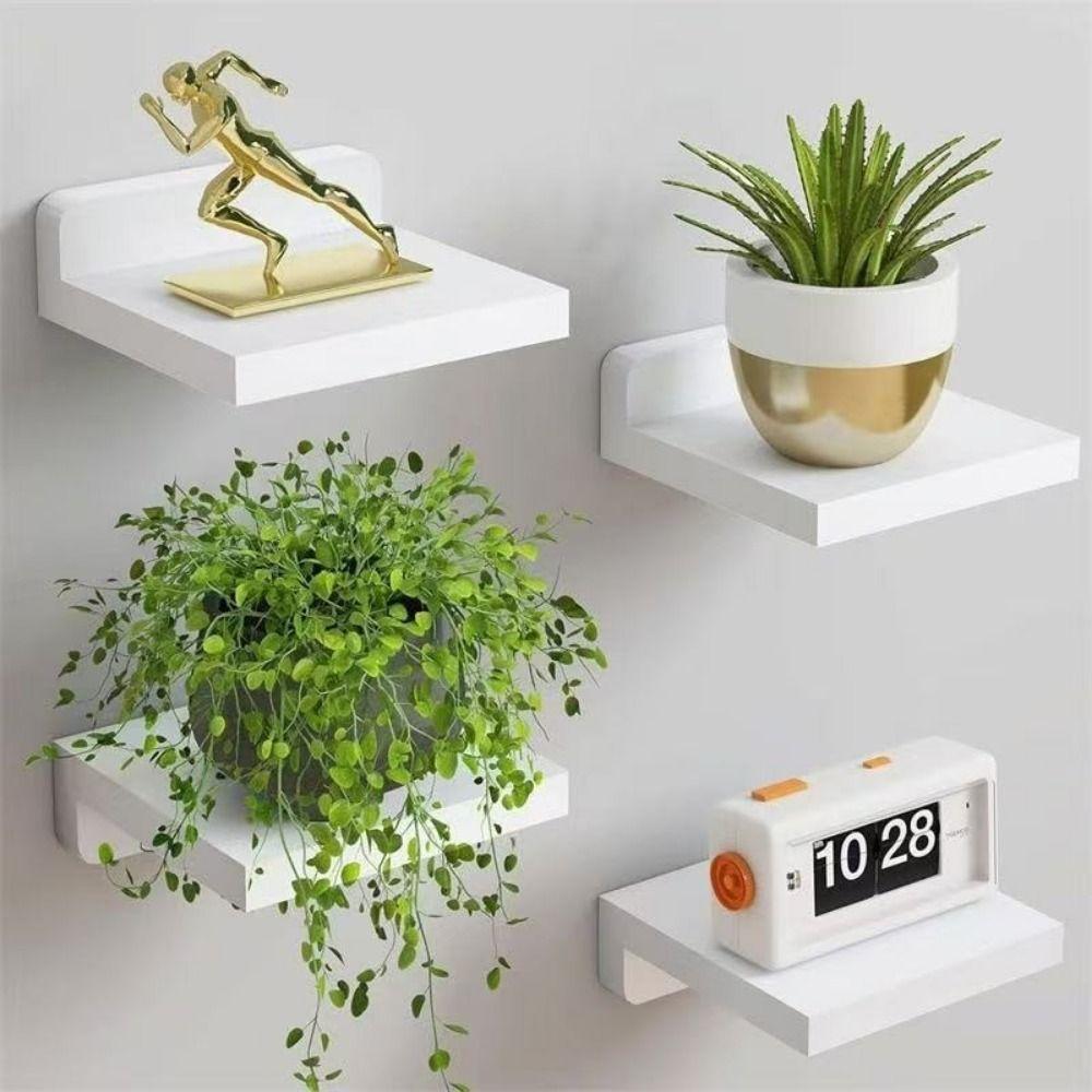 4 Stück Holz Wandmontierte Regale Einfache Pflanzen Blumentopf Tabletts Langlebige Blumenständer für die Küche