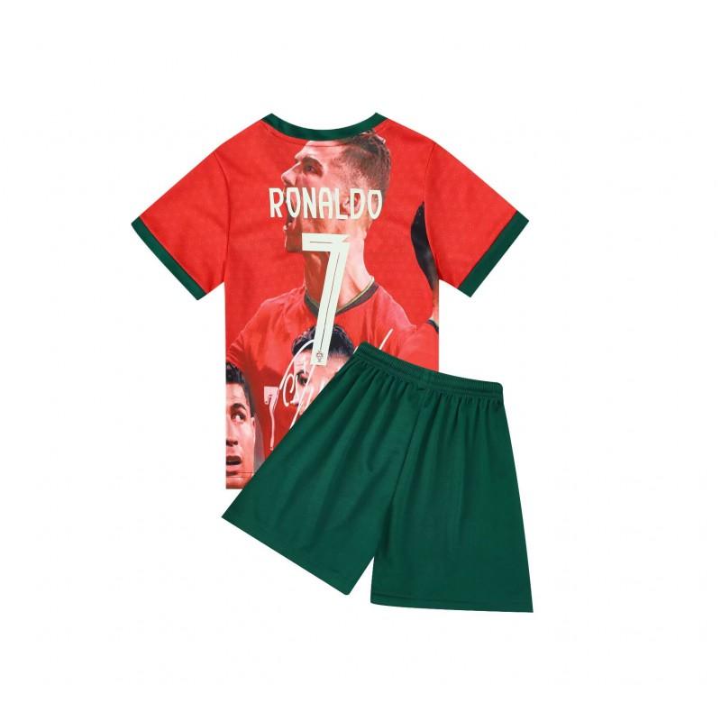 Kids Soccer Jersey Portugal 7 Ronaldo Argentina 10 Messi Youth Football Shirt Sportswear Short Sleeve