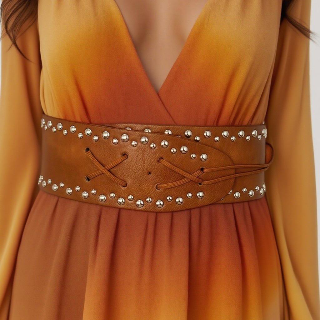 Amber Lustrous Waist Belt, Cinching Waist, Rope Tie, Coat Skirt, Popular Color Amber Waist Decoration