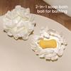 3Pcs Loofah Soap Bath Ball with Soft Towel 2-in-1 Shower Gel Soap Loofah Cloth Mesh Design Skin Smoothing Bath Ball