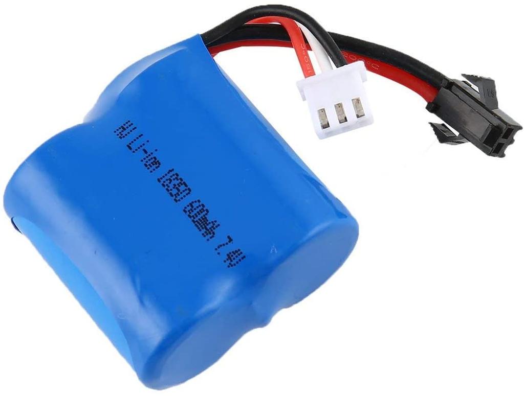 7.4V 600mAh Li-ion Battery for RC Boat | Compatible with Skytech H100 H102 H106, Syma Q2 Q3 | 40x38x21mm – 48g