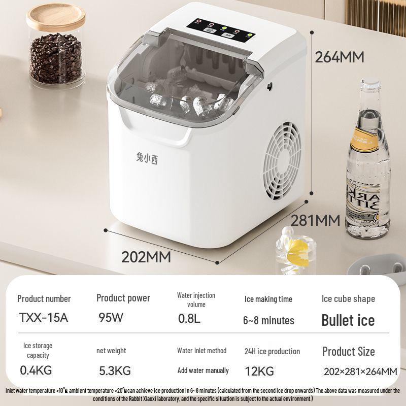 Compact Low-Power Portable Ice Cube Maker for Home or Dorm