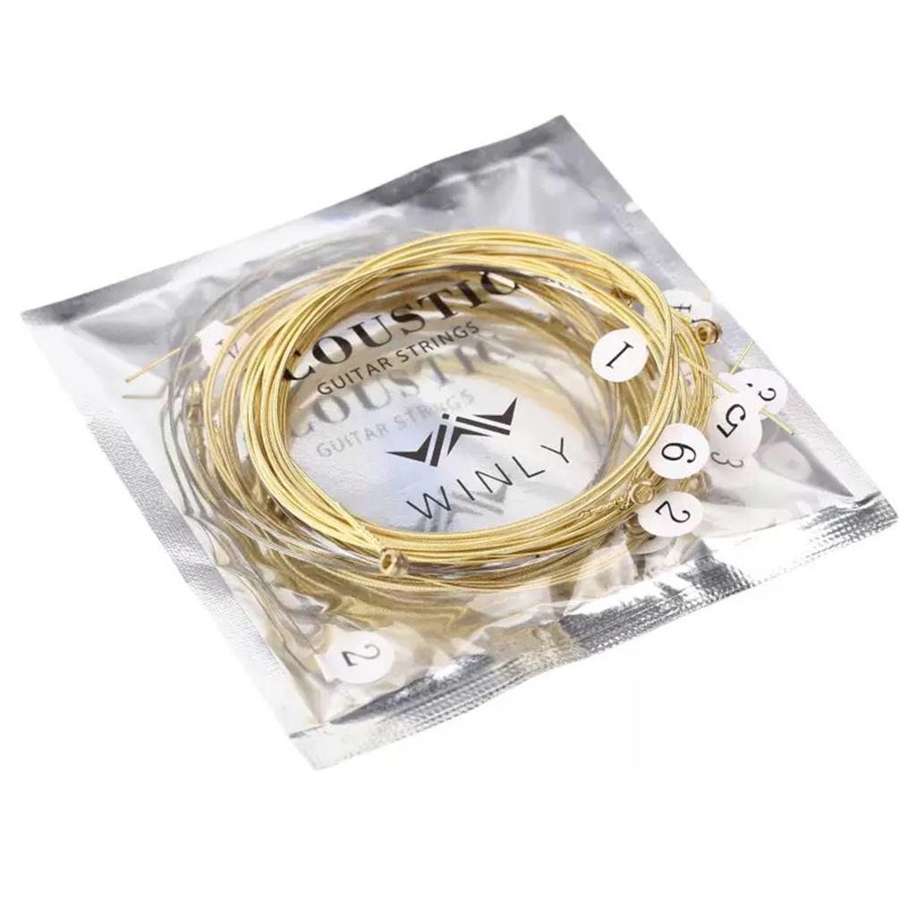 Acoustic Guitar Replacement Strings for Pure Copper Folk Musical Instrument Ballad Replacement Steel Suitable for Folk Basic String Set for Folk
