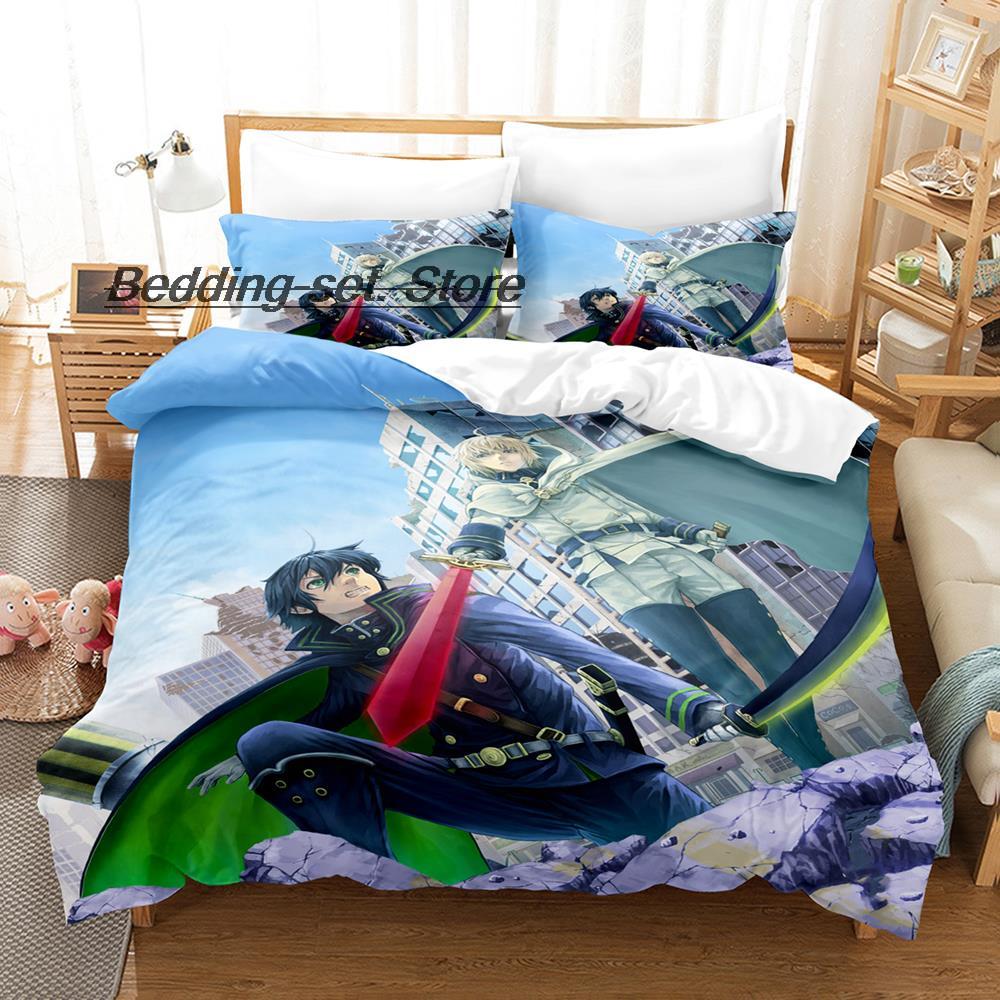 2014 Seraph Of The End Bedding Set Single Twin Full Queen King Size Bed Set Teenager Bedroom Duvetcover Sets Anime Bed Sheet Set