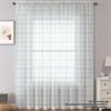 Single Panel Light Oxygen Plaid Window Curtain Fresh Pastel Color Living Room Bedroom Relaxing Decorative With Rod Pocket Polyester Ideal For