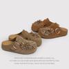 Cattle Velvet Fireworks Holiday Retro One-Pedal Birkenstocks Thick-Soled Heightening Shoes