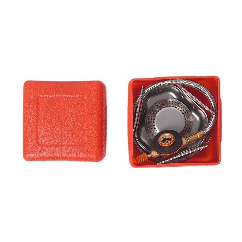 Portable Windproof High-Fire Mini Camping Gas Stove - Stainless Steel Foldable Design