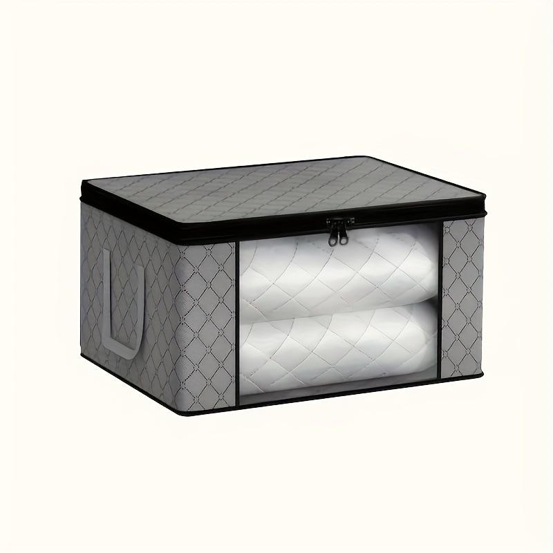 35L Durable Foldable Storage Bag with Window, Lid, Handles, and Zipper; Thick, Wear-Resistant Fabric for Clothing.