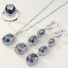 4Pcs/Set Multicolor Ring Earrings Pendant Necklace Jewelry