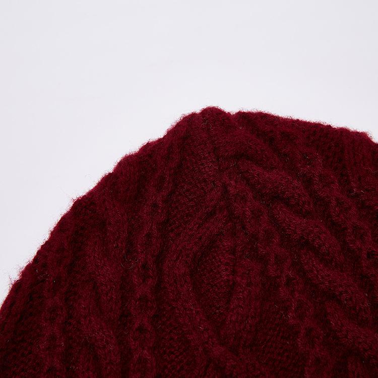 Pure wool knitted hat men's wool hat outdoor ear protector head warm the elderly cold hat men ski hat men