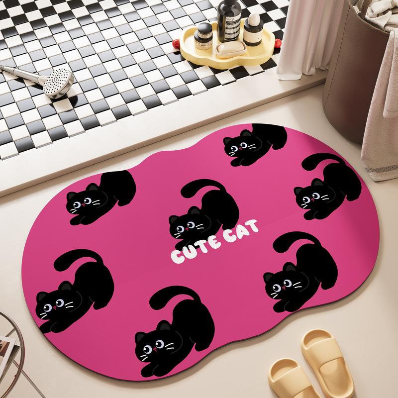 Mengqu Puppy Entrance Dirty Door Mat Bathroom Shower Room Strong Absorbent Foot Mat Diatom Mud Style Floor Mat