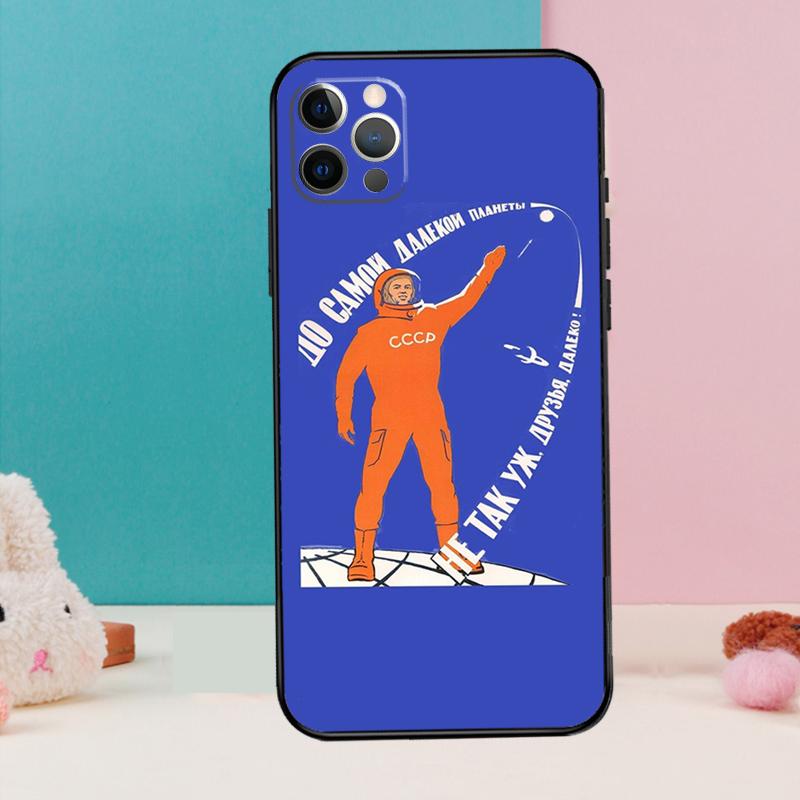 CCCP Soviet Space Propaganda Art Phone Case For iPhone 17 Air 16 15 14 13 12 11 Pro Max 12 13 Mini 15 16 Plus 16e Cover Coque