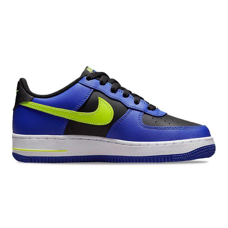 Nike Air Force 1 LV8 GS Racer Blue Volt Kids Sneakers Black White FD0302-400