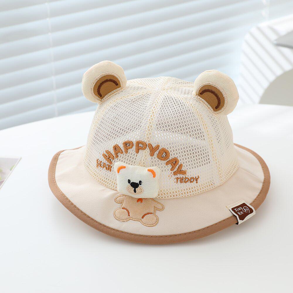 Adorable Little Bear Summer Bucket Hat for Toddlers – Breathable Mesh Sun Protection