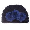 Winter new baby headgear children's flower knitted pullover cute warm baby hat
