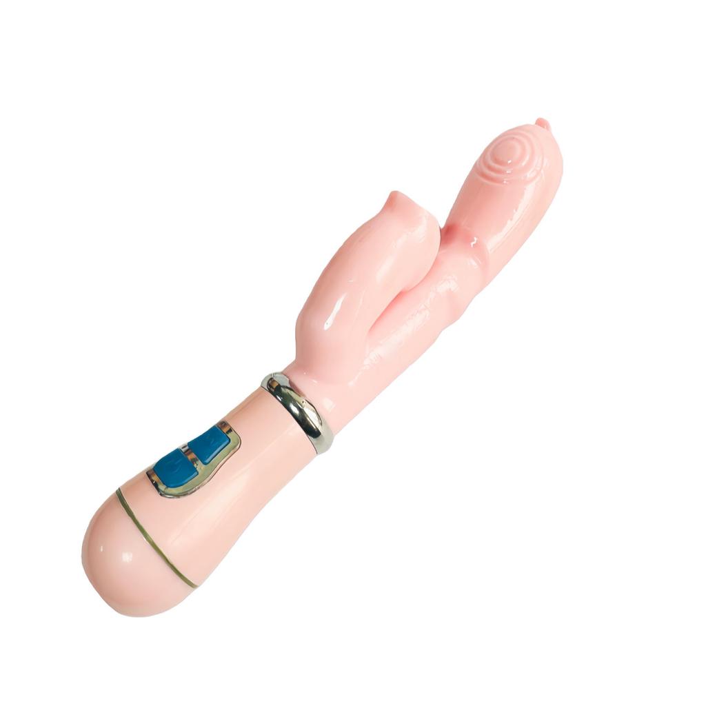 Rabbit Vibrator with Sucking and Tongue-Licking Features
