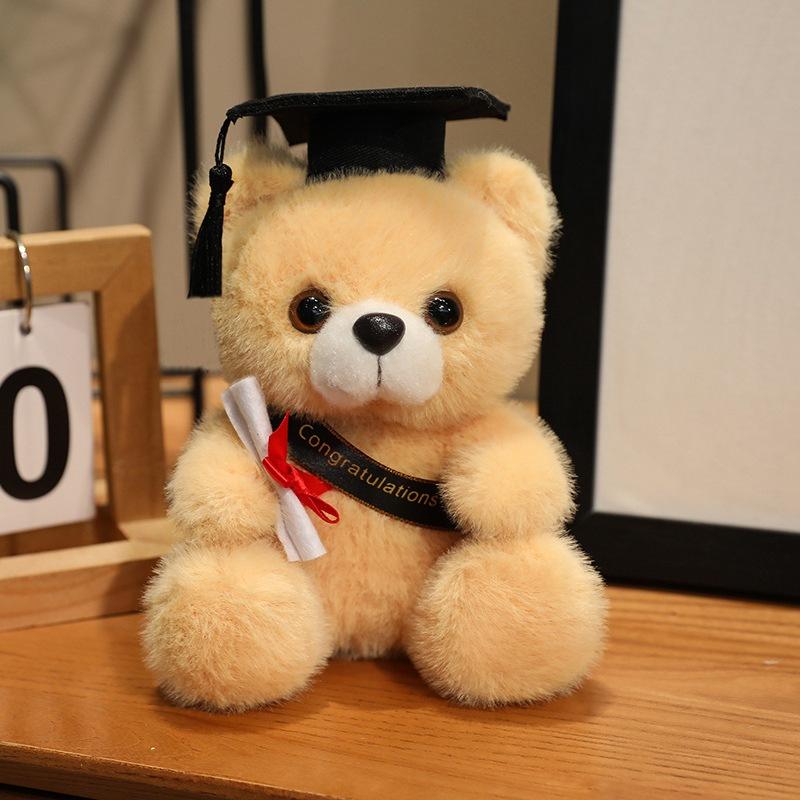 Graduation Bear Doll Doctor Hat Bachelor'S Uniform Teddy Bear Plush Toy Bachelor'S Graduation Commemorative Gift Can Be Added Logo