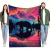 1pc Enchanted Forest Digital Printed Design Pattern Blanket, All-Season Soft and Warm Throw, Ideal for Home Bedroom, School Dorm