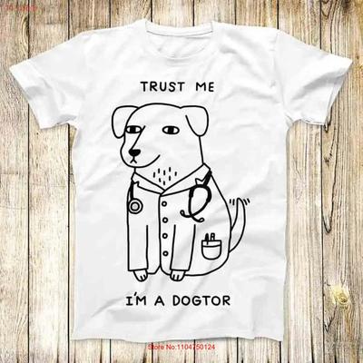 Trust Me Im A Doctor Dogtor Dog Puppy T Shirt Meme Top 3717 Vintage Washed Streetwear Designer Clothes Soft Fashion Unisex