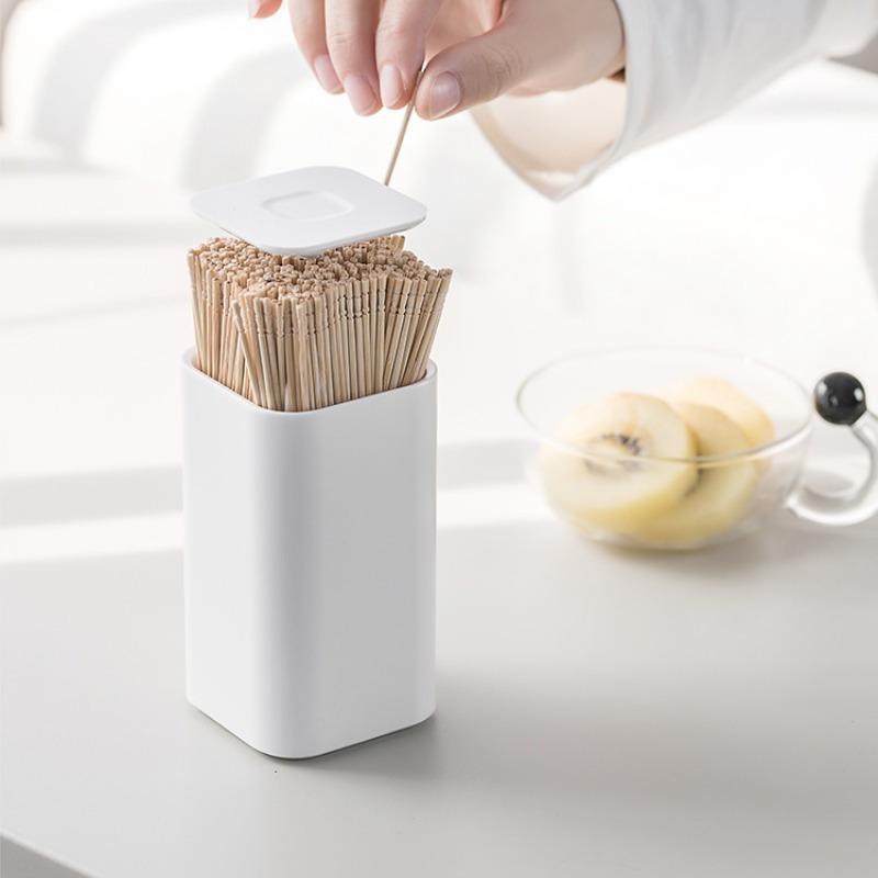 1 Pc Toothpick Holder Dispenser for Automatic Pop Up Plastic Toothpick Container Stand Storage Box for Home Kitchen Office