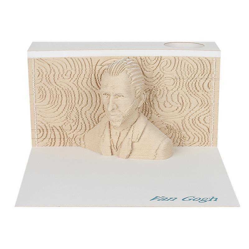 Van Gogh 3D Paper Sculpture Sticky Notes - Creative Craft Gift Ornament