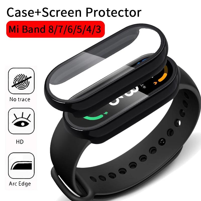 PC Case+Tempered Glass For Xiaomi Mi Band 8 Cover Shockproof Full Hard Screen Protector correa For Xiaomi Mi Band8 Accessories