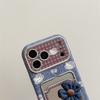 Mirror Card Pack KT Cat for iPhone17pro Phone Case Apple 16pro Denim Pattern 15pro Lanyard 14p