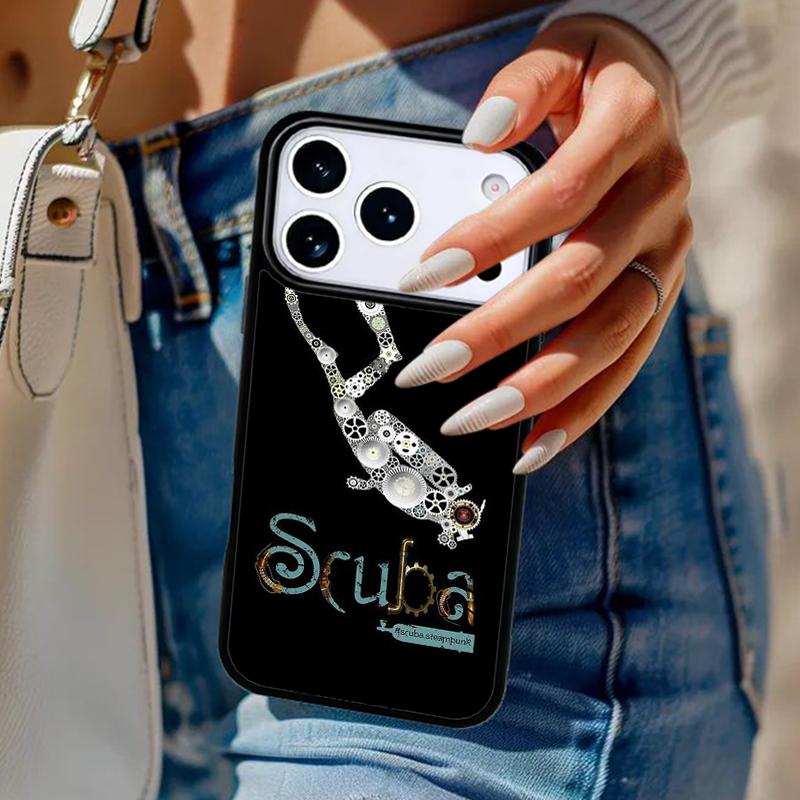 Diver Diving Phone Case For iPhone 17 Air 14 15 13 12 Max Cover For Apple 14 15 16 16e 11 Pro Max Plus