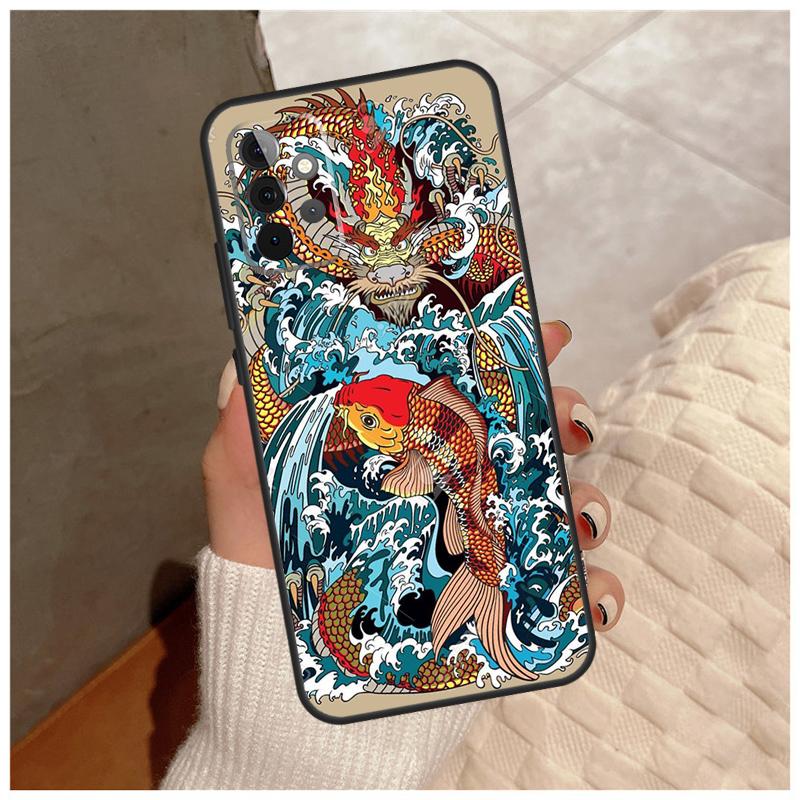 Tattoo Japanese Koi Dragon Wave For Samsung Galaxy A36 A56 A16 A26 A06 A52 A53 A33 A13 A34 A54 A14 A15 A35 A55 A22 A32 Case