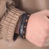 Handmade Multi-layer Leather Bracelet - Retro Electroplated Stainless Steel Clasp Wristband - Tiger-eye Stone Leather Rope Bracelet