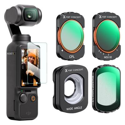 Concept Lens Filter Set für DJI OSMO Pocket 3, Schwarzwinkel-CPL-Filter, Schwarznebelfilter, variabel, ND, magnetisch, abnehmbar, einfach zu installieren, AGC, optisch