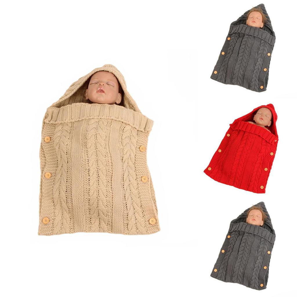 Baby Knit Blanket Sleep Sack For Children With Button Closure For Cozy Wear