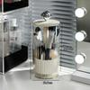 Upgraded Press-Pop Makeup Brush Holder One-Touch Open Dustproof Organizer With Clear Lid For Vanity Desktop Bathroom 2 Colors