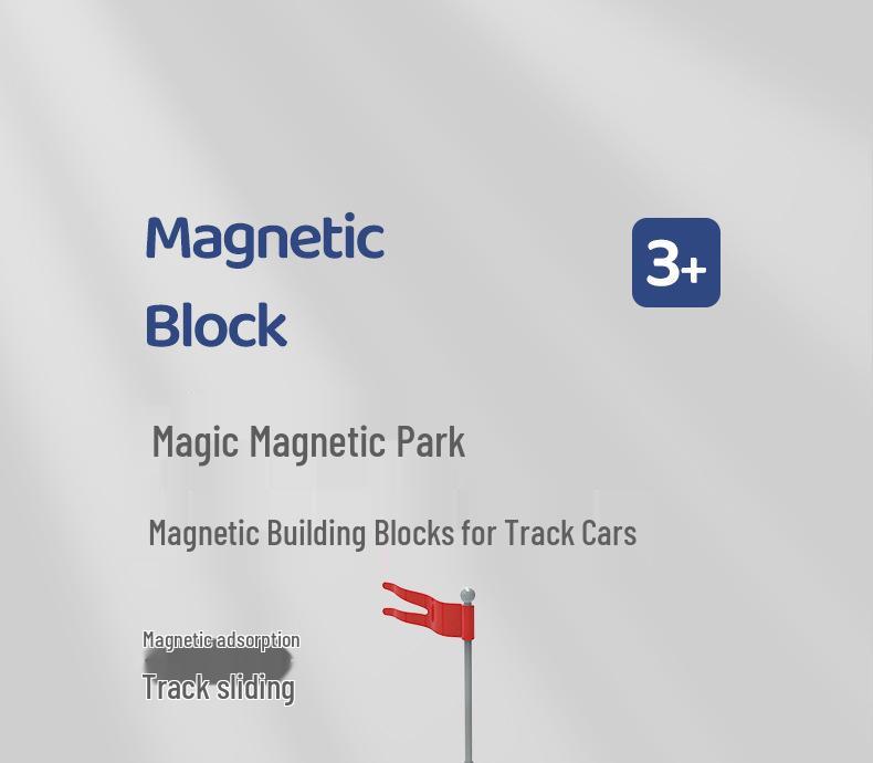Dige Magnetic Track Car: Translucent Electric Car DIY Building Blocks with Magnetic Tiles
