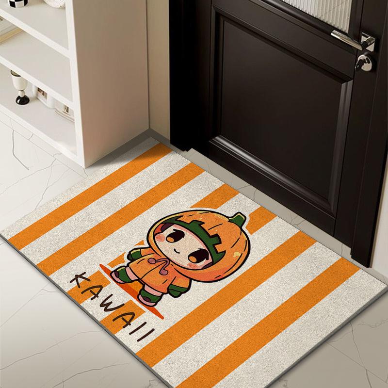 Home Silk Ring Non-slip Mat Home Creative Halloween Pumpkin Door Door Dust Mat Mat Mat Mat Mat Mat Carpet