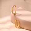 K Gold Plated Copper Geometric Simple Circle Hoop Earrings For Women