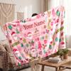 Couverture en Flanelle Personnalisée avec Nom Imprimé de Noël Confort Chaud Jeté de Lit Décoration de Maison Cadeau de Fête