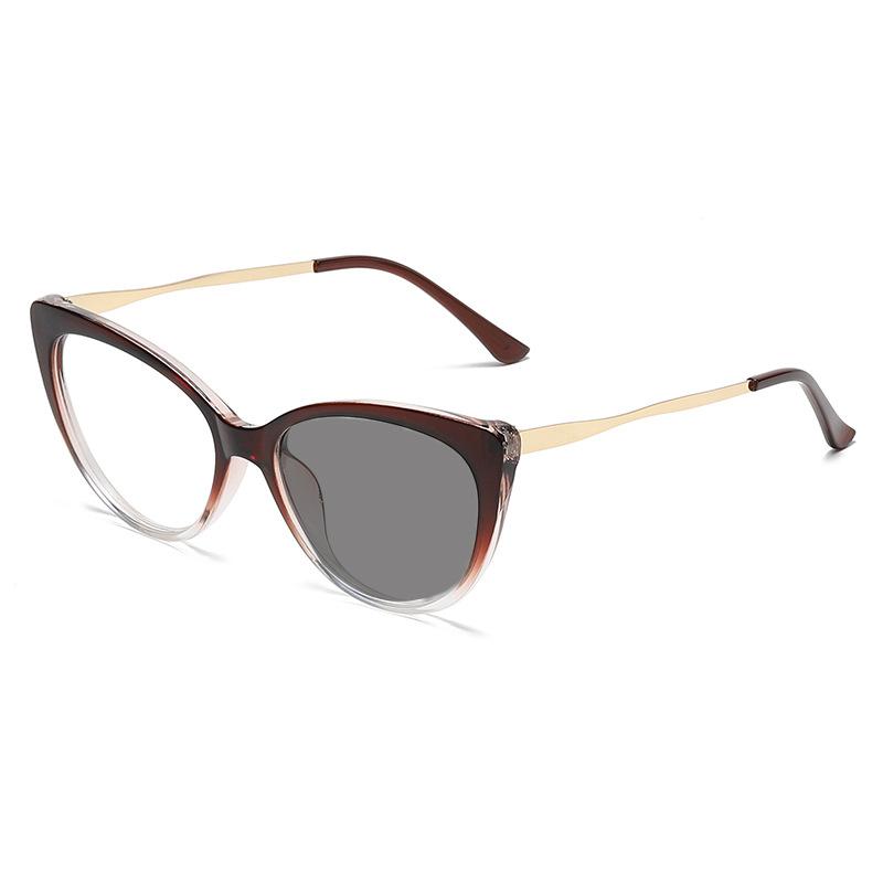 Pochromic Glasses Anti-blue Light Glasses for Women Cat Eye Metal Frame Retro Eyeglasses   Accesorios Para Mujer