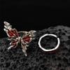 Korean Drop Glaze Ring for Women Shining Butterfly Open Rings Vintage Geometric Y2K Trend Fashion Finger Jewelry