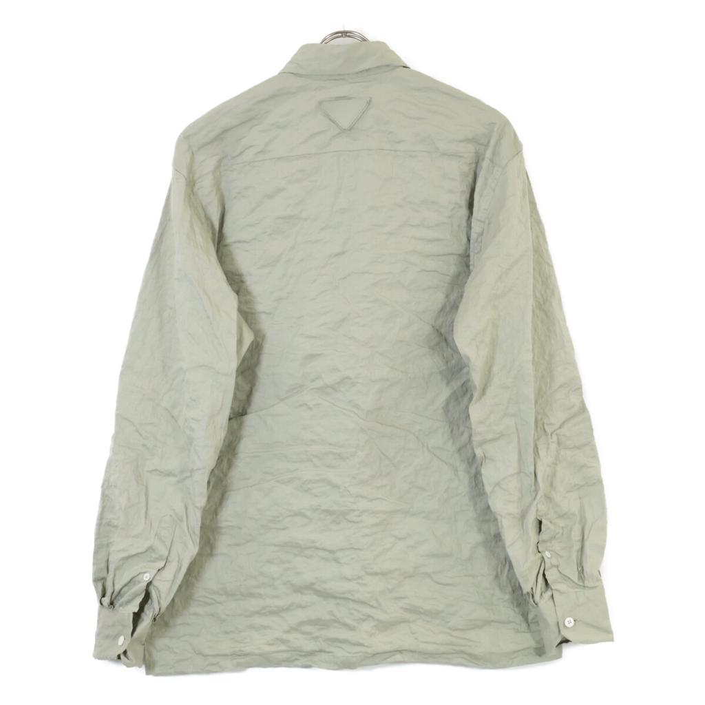 PRADA 24Stainless Steel Stretch Cotton Shirt tops 38 khakiUsed
