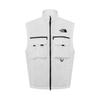 Logo Stand Collar Zipper Sleeveless Vest Men Vest White NV3LR01K