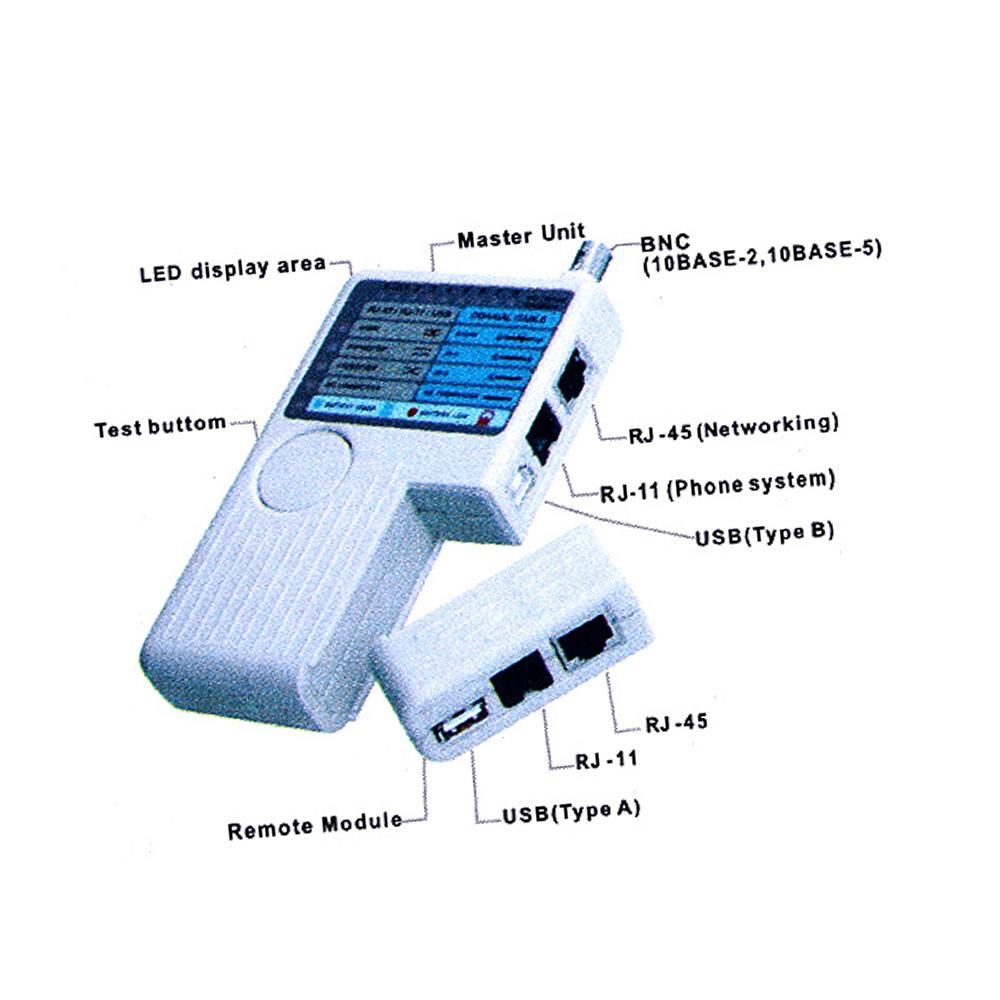 4 in 1 Remote RJ11 RJ45 USB BNC LAN Network Phone Cable Tester Meter Device Machine